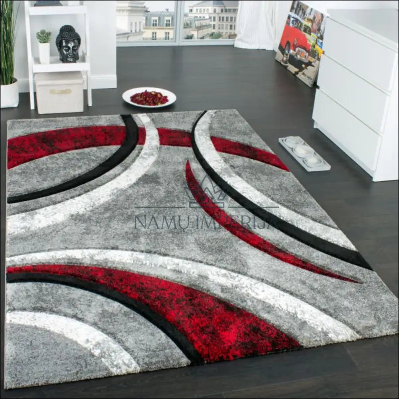 Kilimas NI3252 - €125 Save 15% 100-200, 50-100, __label:Pristatymas 5-14 d.d., ayy, color-pilka-raudona 120 x 170 cm