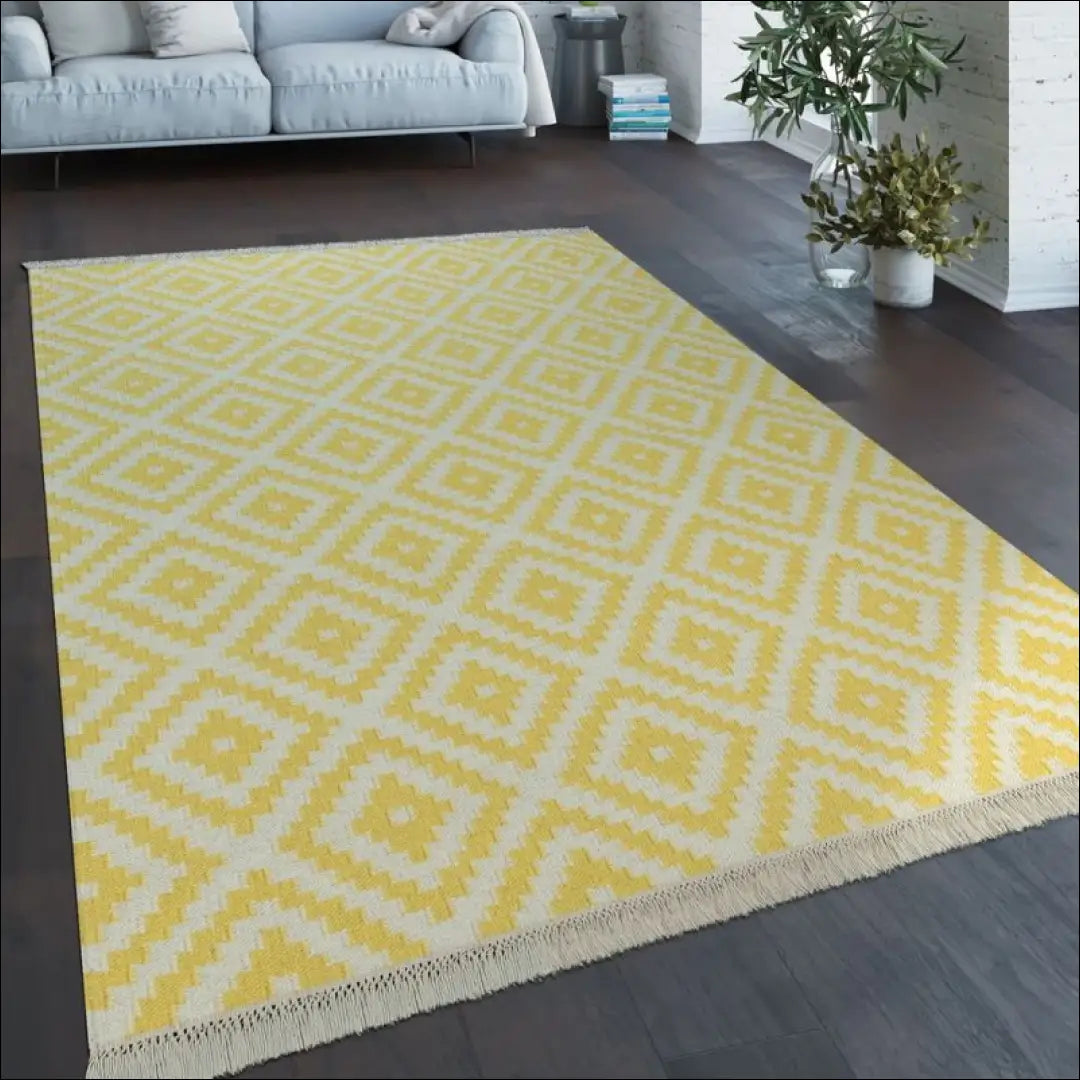 Kilimas NI3315 - €70 Save 15% 100-200, 50-100, __label:Pristatymas 5-14 d.d., ayy, color-geltona 60 cm x 110 / Geltona