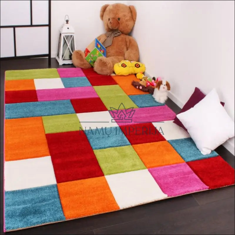 Kilimas NI3409 - €92 Save 20% 100-200, 50-100, ayy, color-margas, Kids Carpet Multi-Colour Chequered 120 cm skersmuo