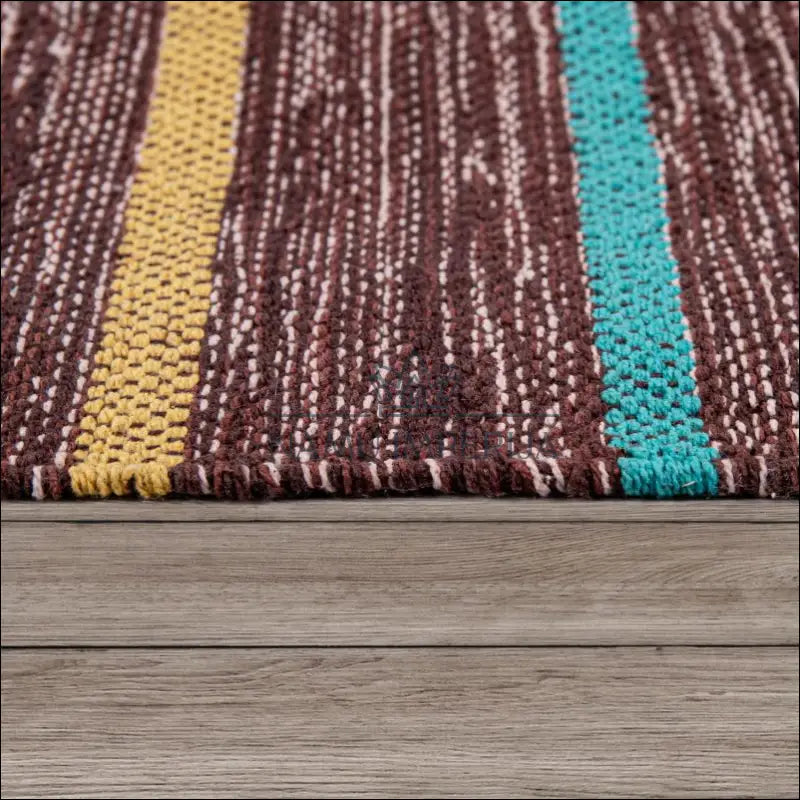 Kilimas NI3479 - €86 50-100, ayy, color-ruda, kilimai, Large Rug Stripes Fringing Cotton 120 x 170 cm | Namų