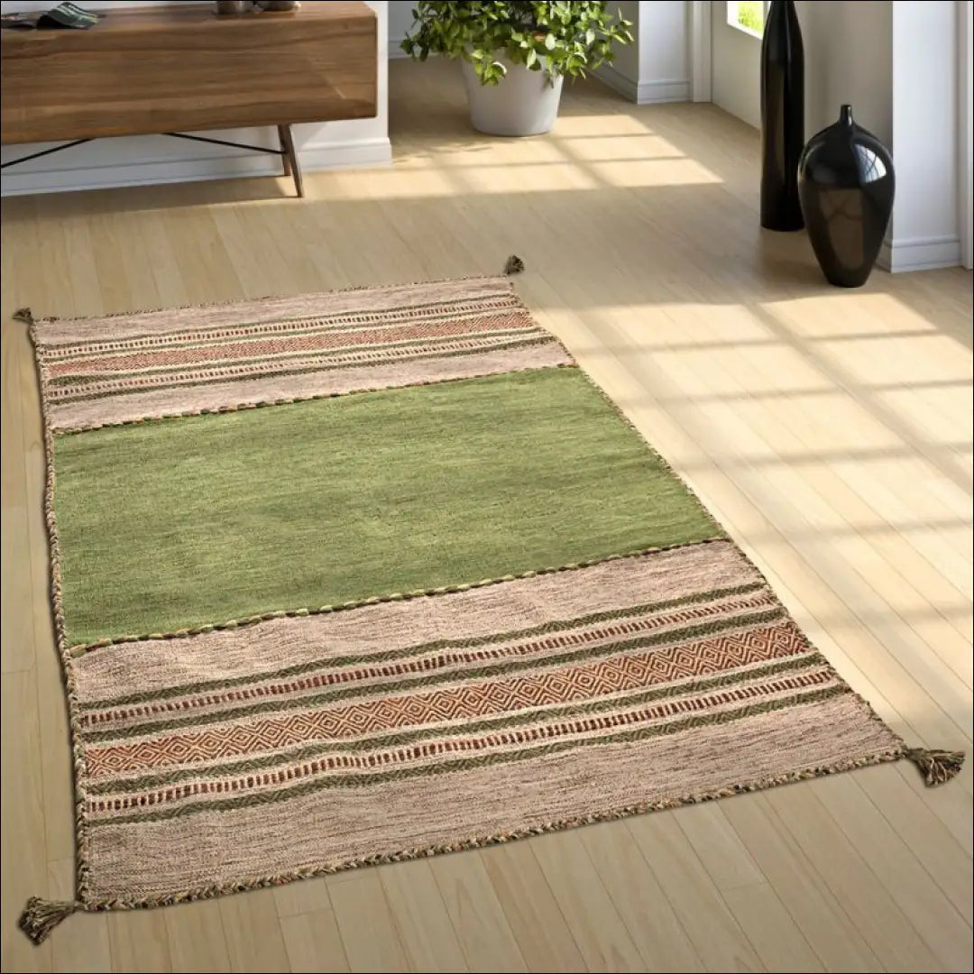 Kilimas NI3935 - €98 Save 15% 100-200, 50-100, __label:Pristatymas 5-14 d.d., ayy, color-zalia 120 x 170 cm Kilimai