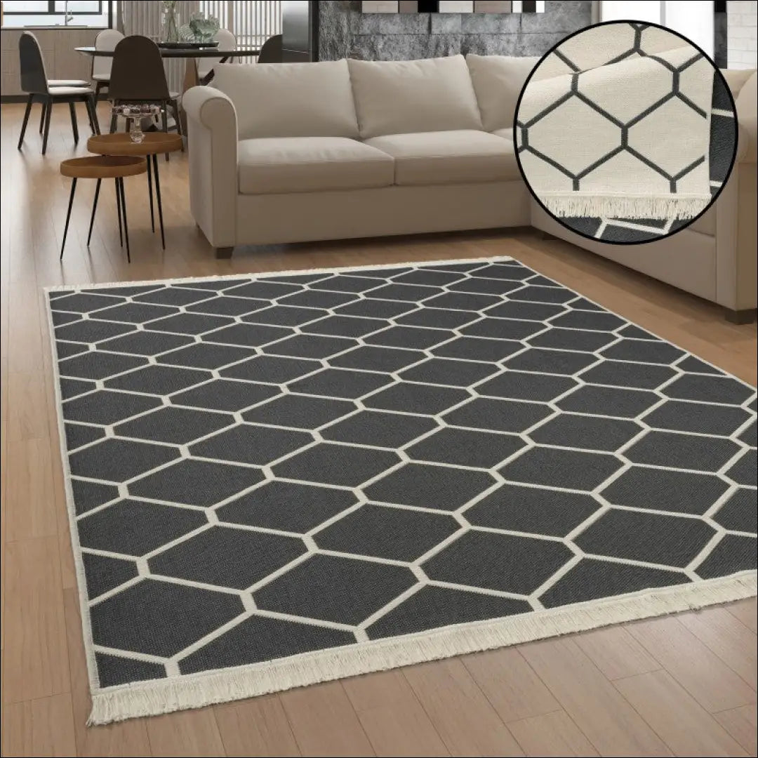 Kilimas NI4696 - €67 Save 15% 100-200, 25-50, 50-100, __label:Pristatymas 5-14 d.d., color-Anthracite 120x160 cm