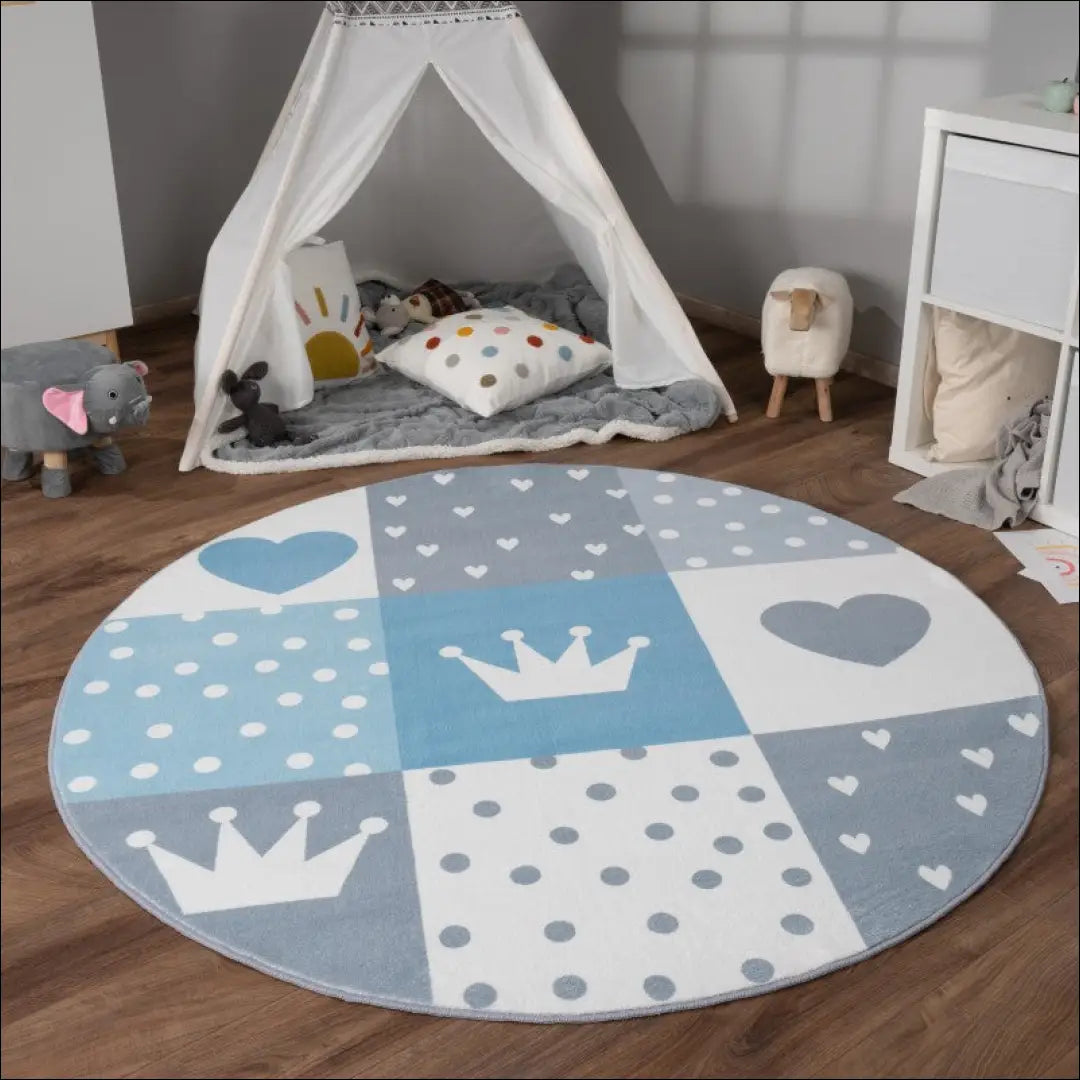 Kilimas NI5056 - €98 Save 15% 100-200, 50-100, __label:Pristatymas 5-14 d.d., color-melyna, kilimai 120 cm skersmuo