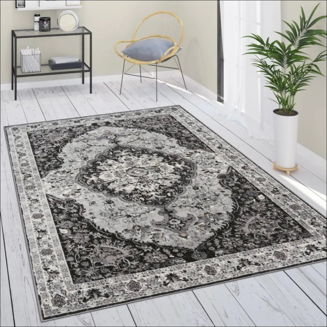 Kilimas NI5171 - €91 Save 15% 100-200, 50-100, __label:Pristatymas 5-14 d.d., color-juoda, kilimai 120x160 cm / Juoda