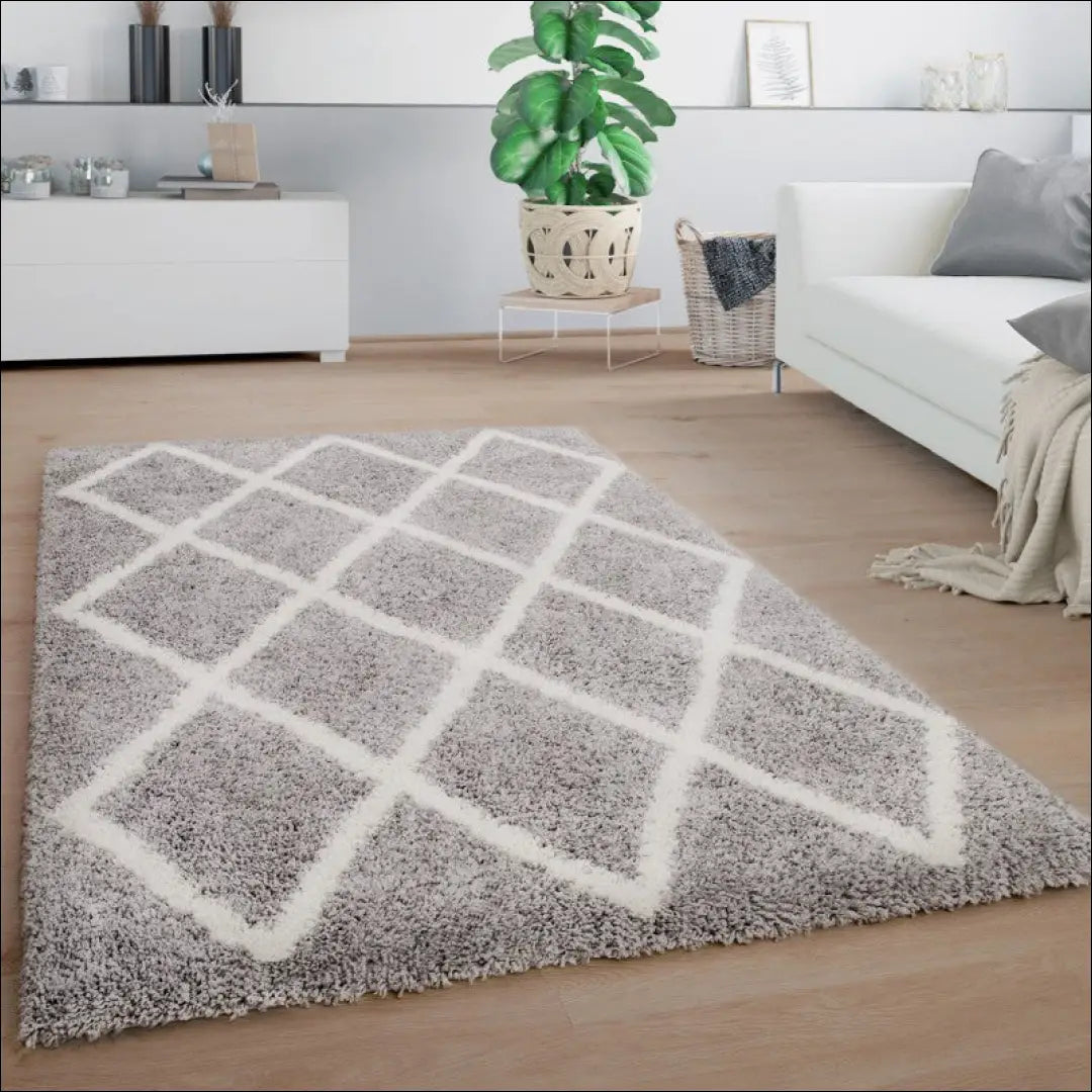 Kilimas NI5180 - €55 Save 15% 100-200, 50-100, __label:Pristatymas 5-14 d.d., color-pilka-White, ilgaplaukiai 60 cm x