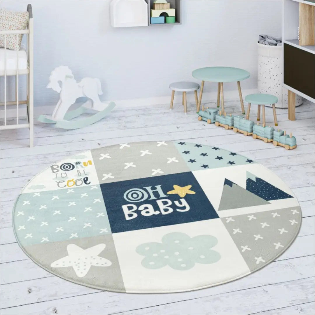 Kilimas NI5270 - €91 Save 15% 100-200, 50-100, __label:Pristatymas 5-14 d.d., color-melyna, kilimai 120 cm skersmuo