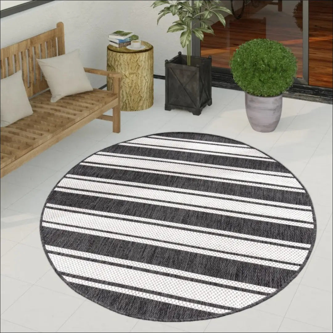 Kilimas NI5374 - €56 Save 15% 100-200, 50-100, __label:Pristatymas 5-14 d.d., apvalus, color-Anthrazit-Weiß 60 cm x 100