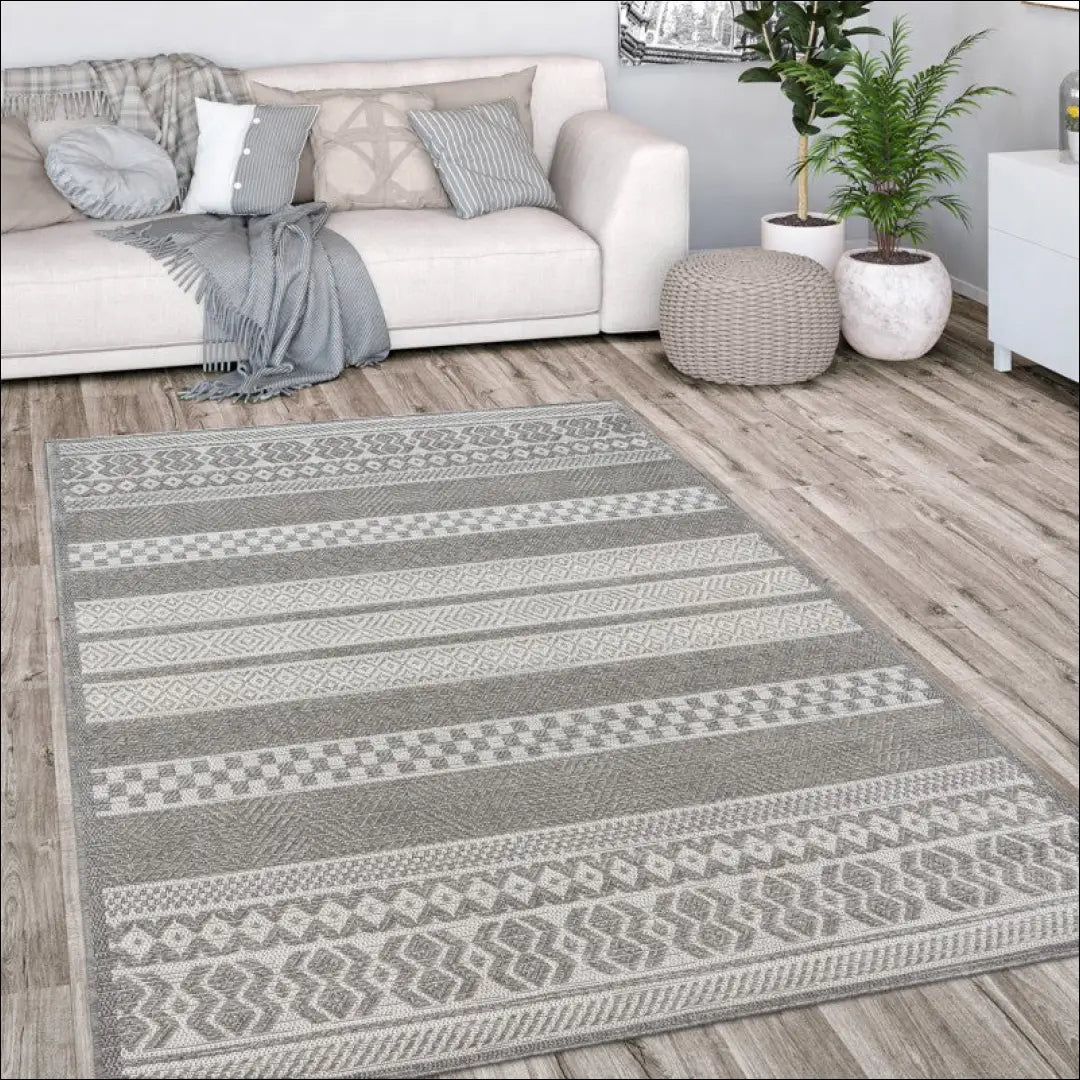 Kilimas NI5847 - €58 Save 15% 100-200, 50-100, __label:Pristatymas 5-14 d.d., apvalus, color-Weiß-Grau 60 cm x 100