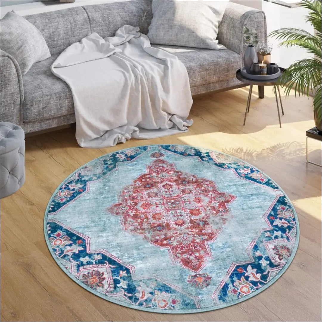Kilimas NI5881 - €80 Save 15% 100-200, 50-100, __label:Pristatymas 5-14 d.d., color-turkis, kilimai 120 cm skersmuo