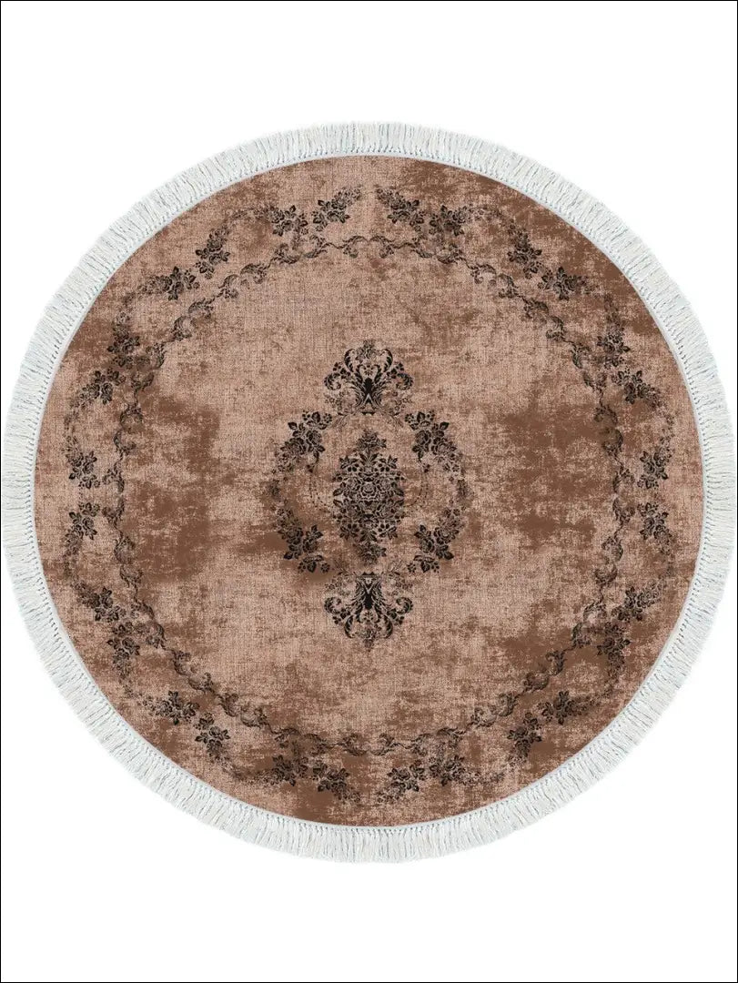 Kilimas RU1108 - €42 Save 50% 25-50, __label:Pristatymas 1-2 d.d., apvalus, color-ruda, Dydis-160-cm-skersmuo 160 cm