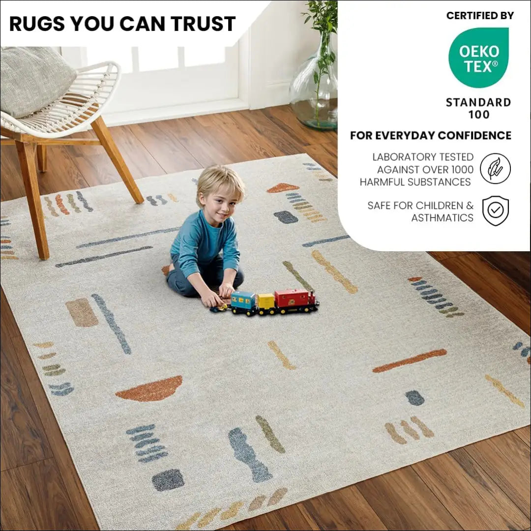 Kilimas RU1212 - €69 Save 50% 50-100, __label:Pristatymas 1-2 d.d., color-kremas, color-marga, color-margas 160 cm x