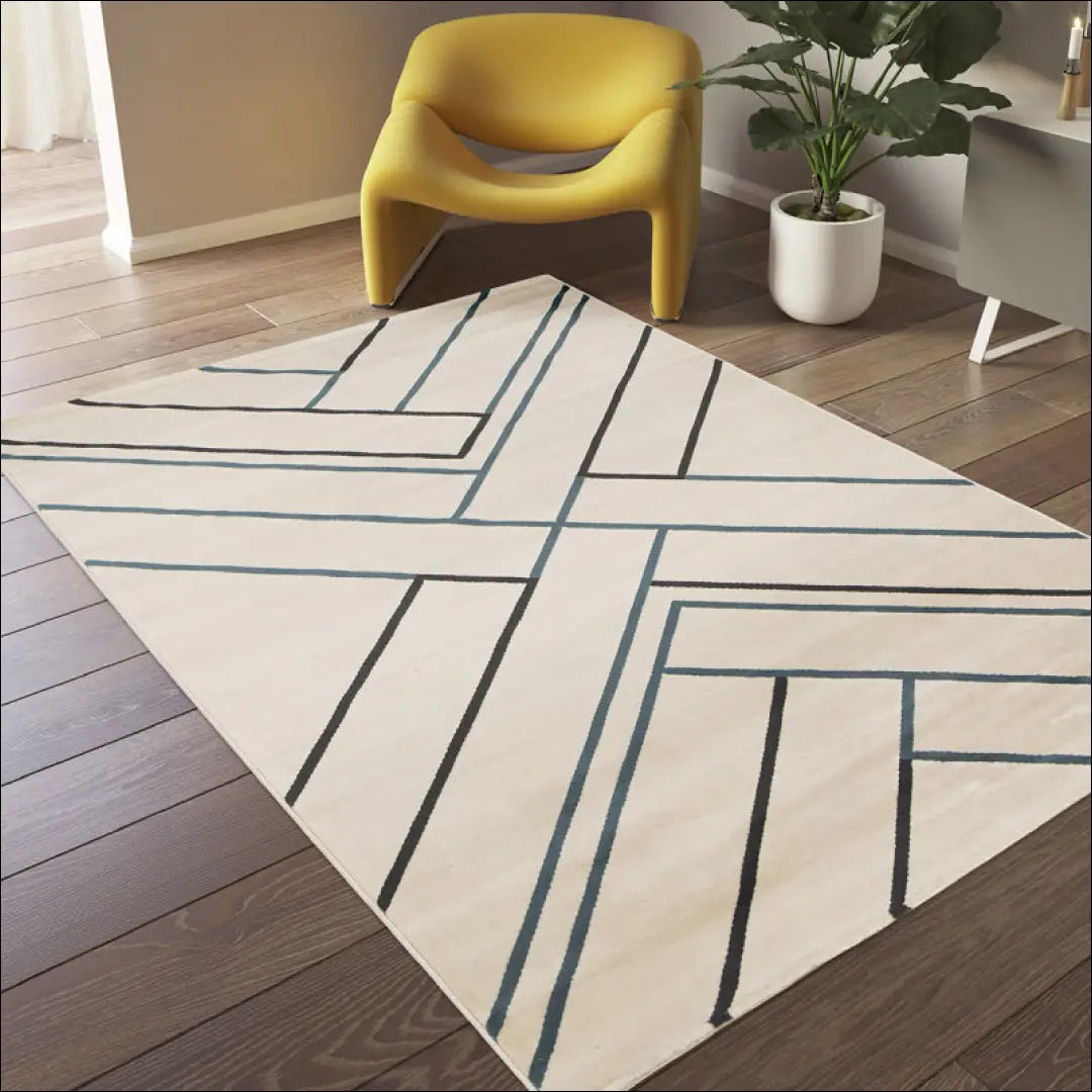 Kilimas RU1299 - €98 Save 50% 50-100, __label:Pristatymas 1-2 d.d., color-kremas, color-melyna, kilimai 160 cm x 230
