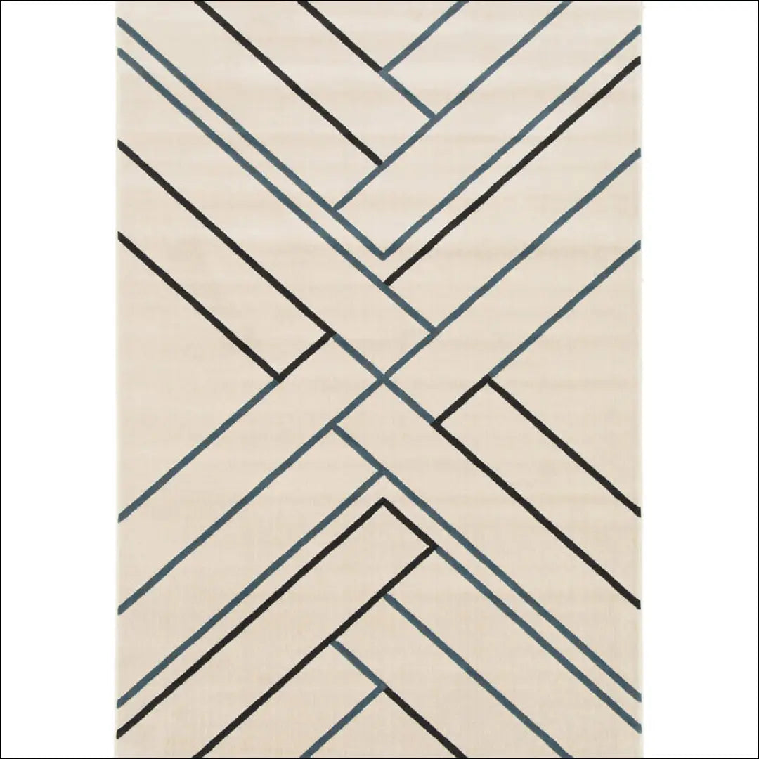 Kilimas RU1299 - €98 Save 50% 50-100, __label:Pristatymas 1-2 d.d., color-kremas, color-melyna, kilimai 160 cm x 230