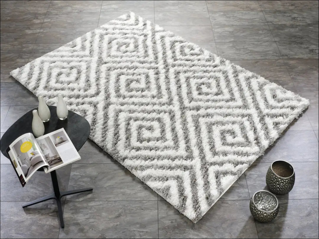 Kilimas RU1302 - €65 Save 50% 50-100, __label:Pristatymas 1-2 d.d., color-balta, color-pilka, Dydis-140-x-200-cm 140 cm