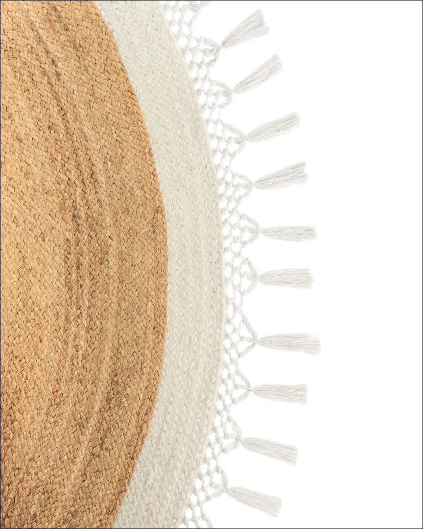 Kilimas RU1401 - €70 Save 50% 50-100, __label:Pristatymas 1-2 d.d., apvalus, color-balta, color-smelio 140 cm skersmuo