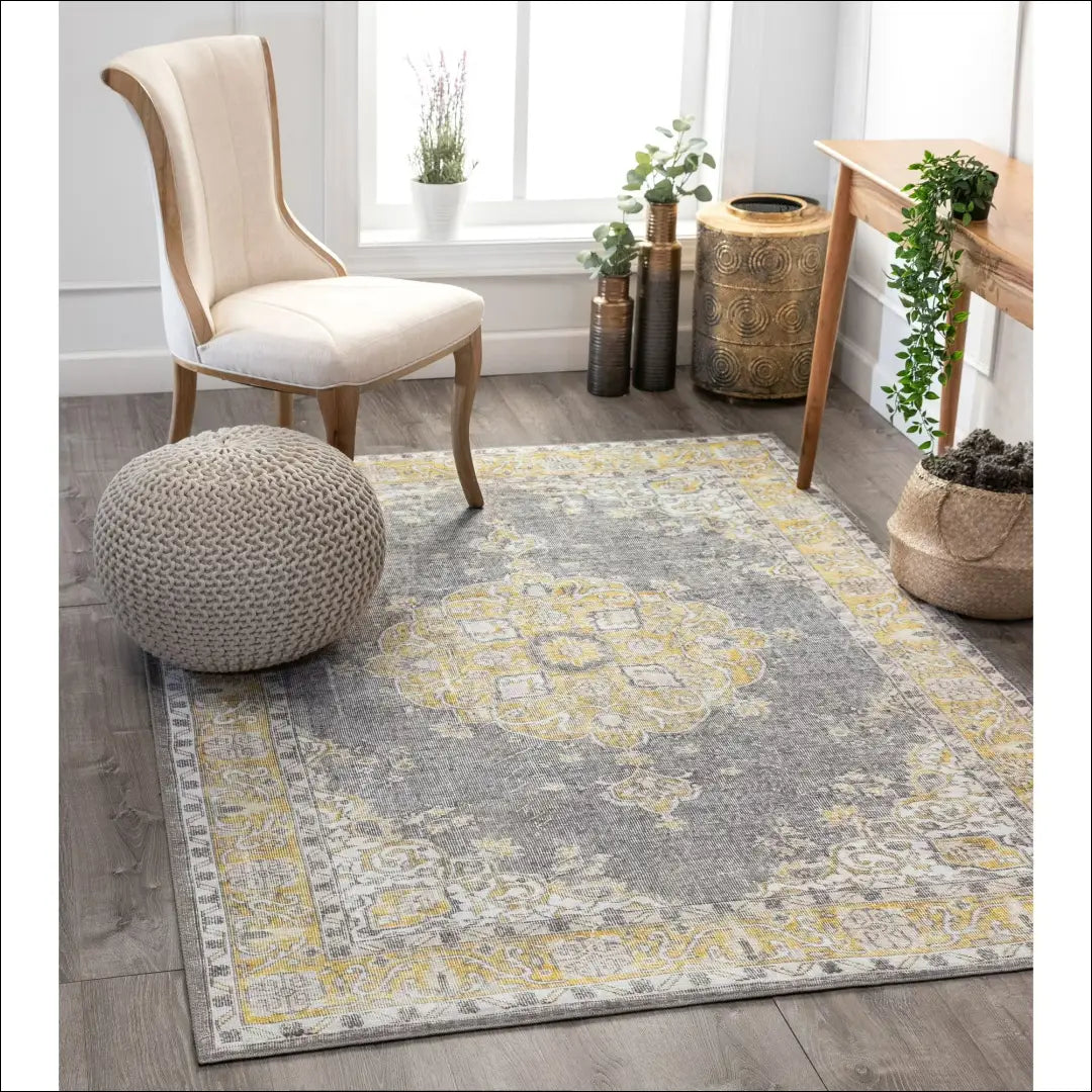 Kilimas RU1439 - €135 Save 50% 100-200, __label:Pristatymas 1-2 d.d., color-geltona, color-pilka, Dydis-200-x-280-cm