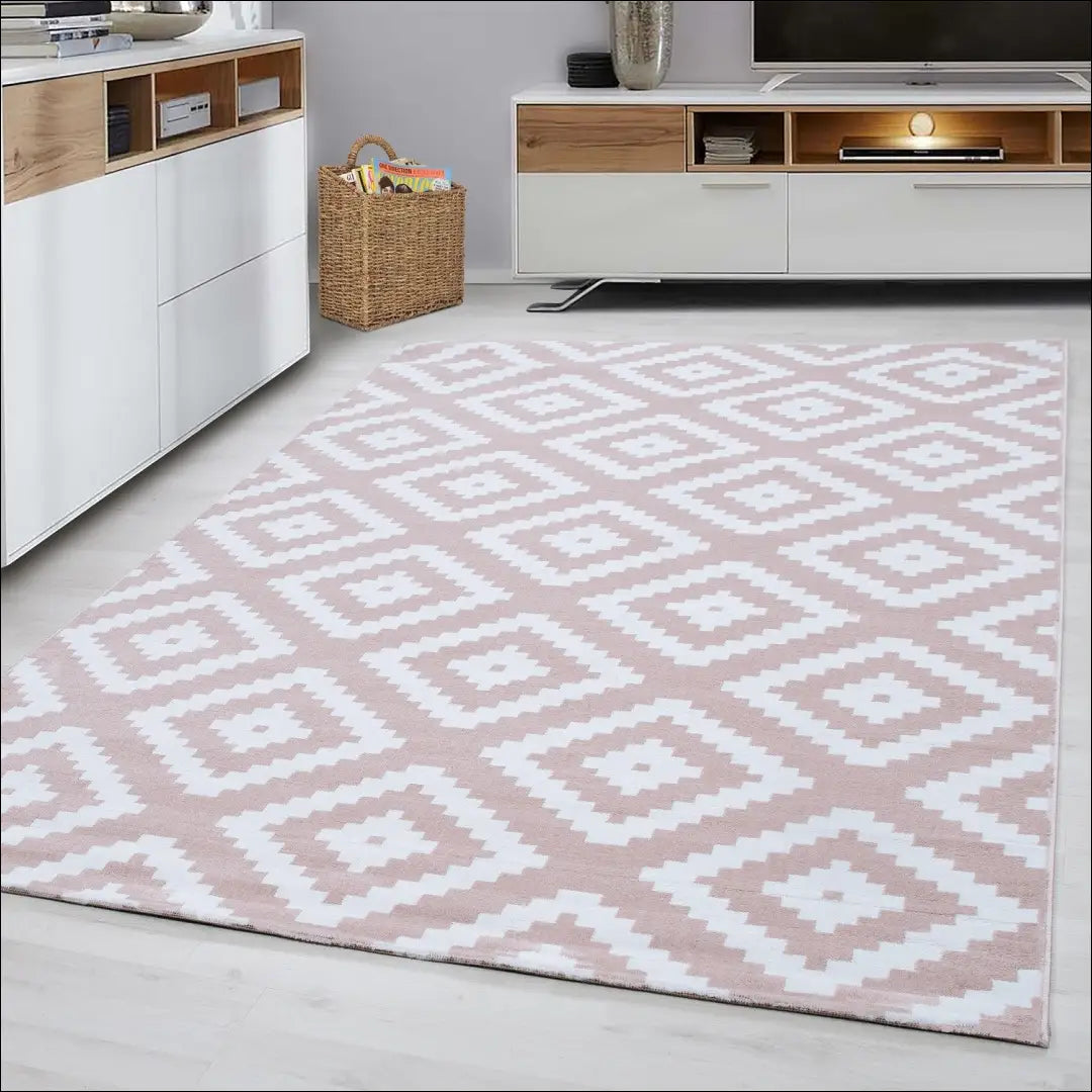 Kilimas RU2055 - €35 Save 30% 25-50, __label:Pristatymas 1-2 d.d., color-balta, color-rozine, Dydis-80-x-150-cm 80 x