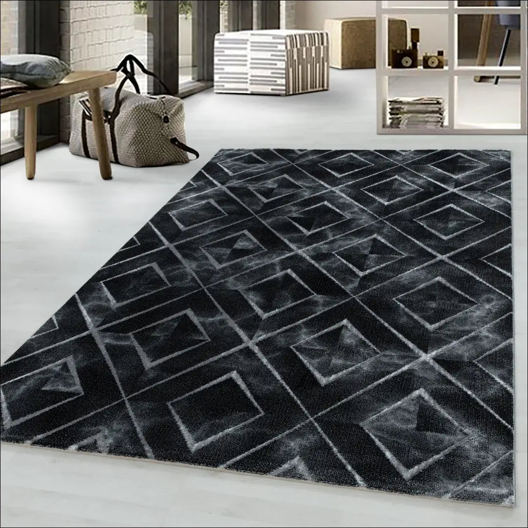 Kilimas RU2108 - €128 Save 30% 100-200, __label:Pristatymas 1-2 d.d., color-juoda, color-sidabrine, Dydis-140-x-200-cm