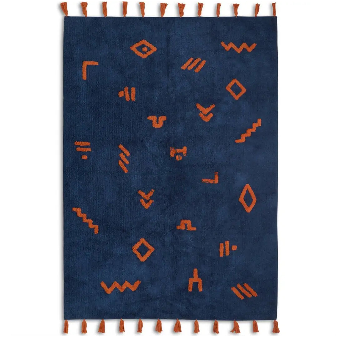 Kilimas RU921 - €49 Save 50% 25-50, __label:Pristatymas 1-2 d.d., color-melyna, color-oranzine, kilimai 120 cm x 170