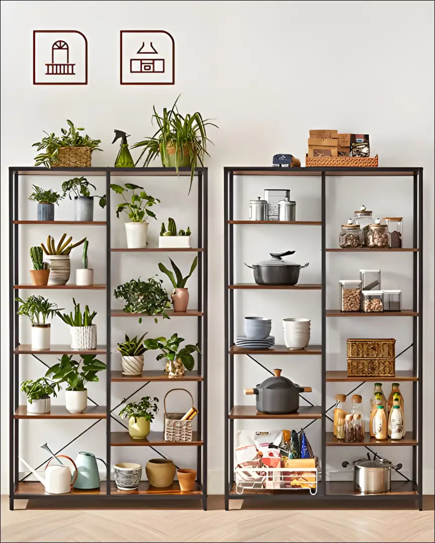 Knygų lentyna SM205 - €156 Save 40% 100-200, __label:Pristatymas 5-14 d.d., notouch30, song, spalva-ruda 100×30×170cm