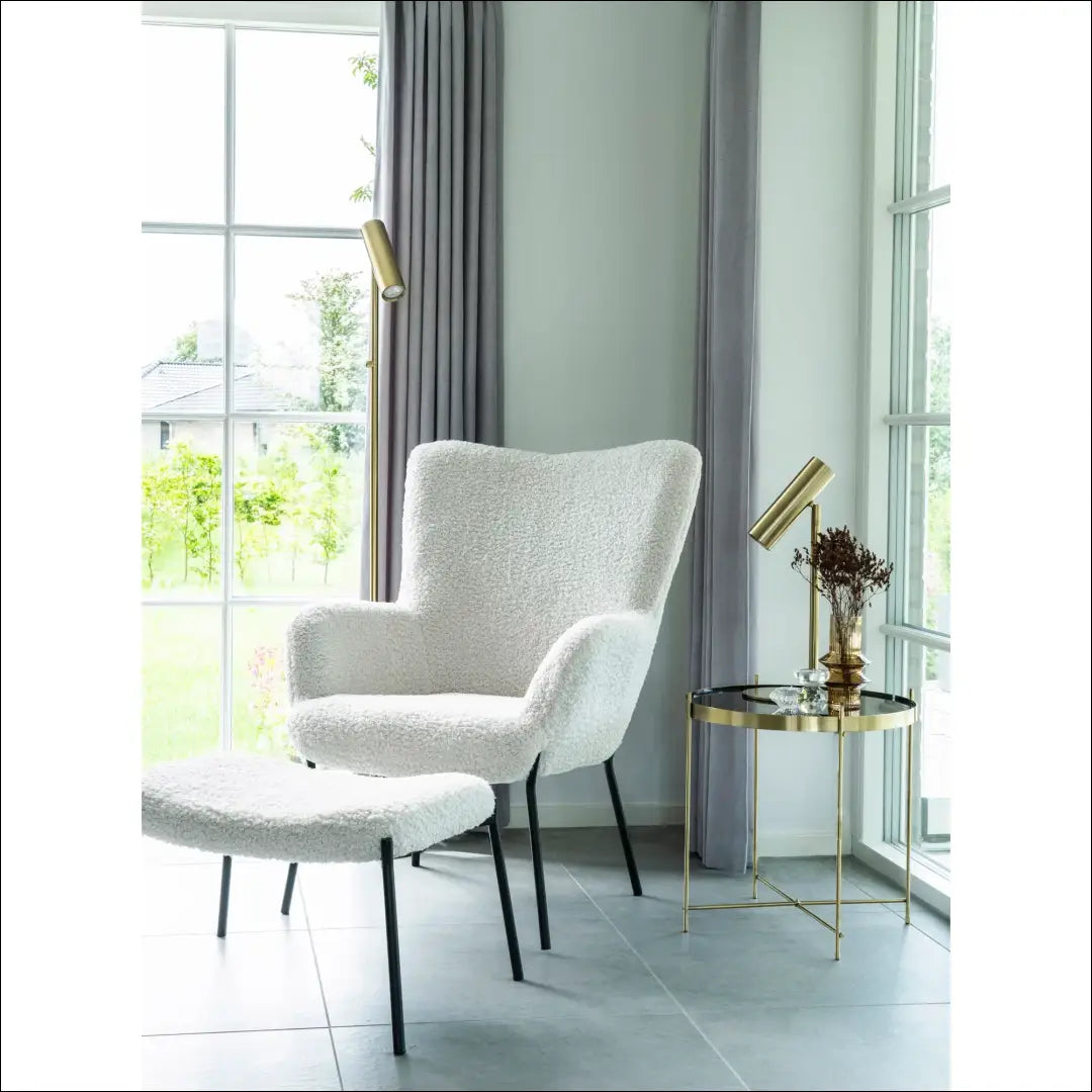 Kojų atrama dirbtinė avikailis balta juodos kojelės RD281 - €75 Save 15% 50-100, __label:Pristatymas 5-14 d.d., Balta,