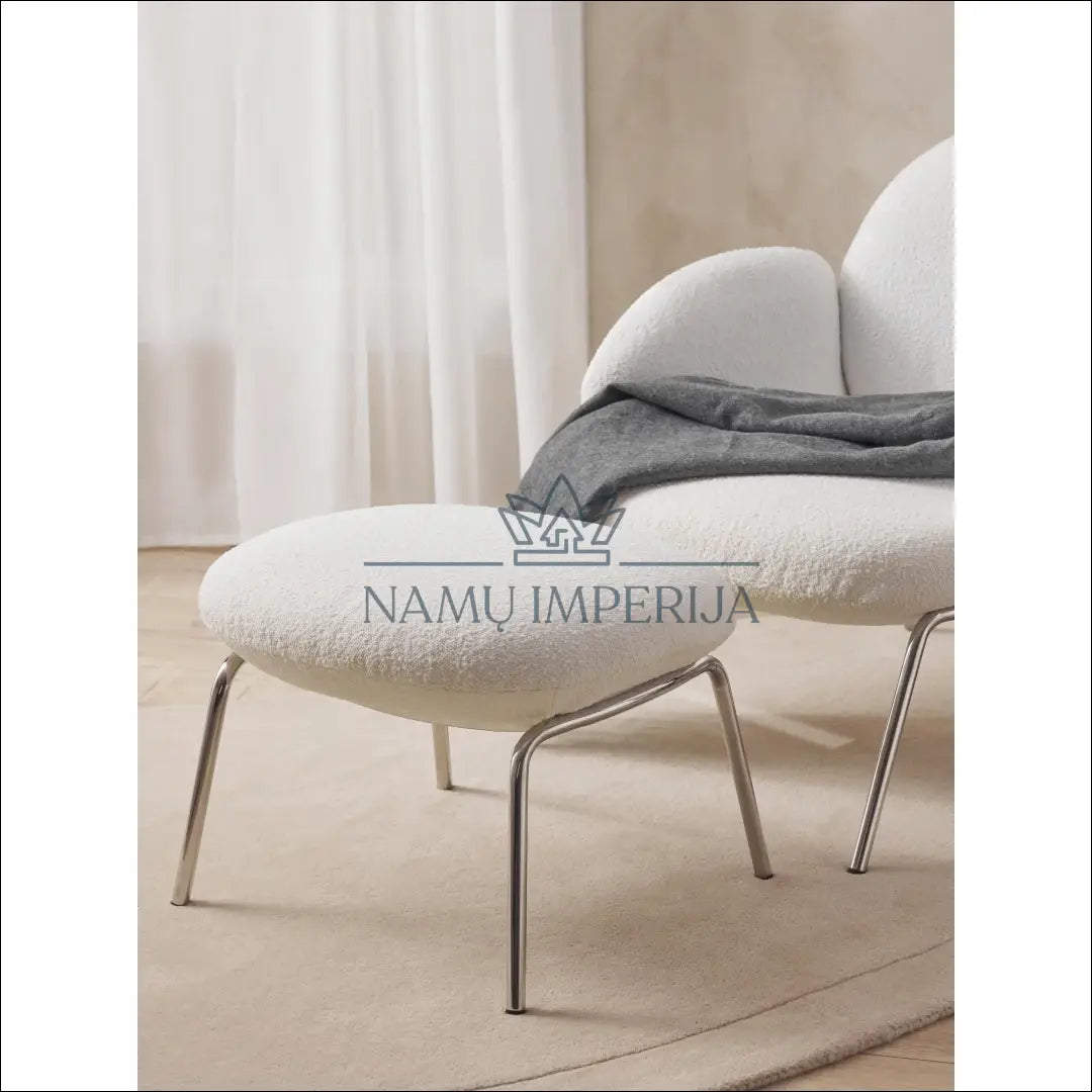 Kojų kėdutė MI760 - €120 Save 50% 100-200, __label:Pristatymas 1-2 d.d., boucle, color-balta, color-sidabrine €100