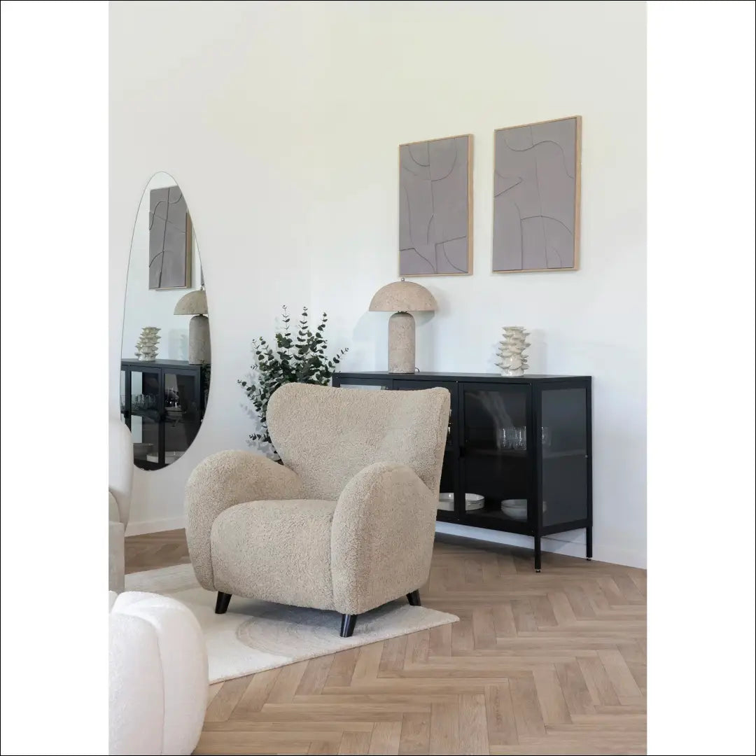 Komoda 3 stiklinės durelėmis plienas juoda 140x40x85 cm RD487 - €479 Save 15% __label:Pristatymas 5-14 d.d., Juoda,