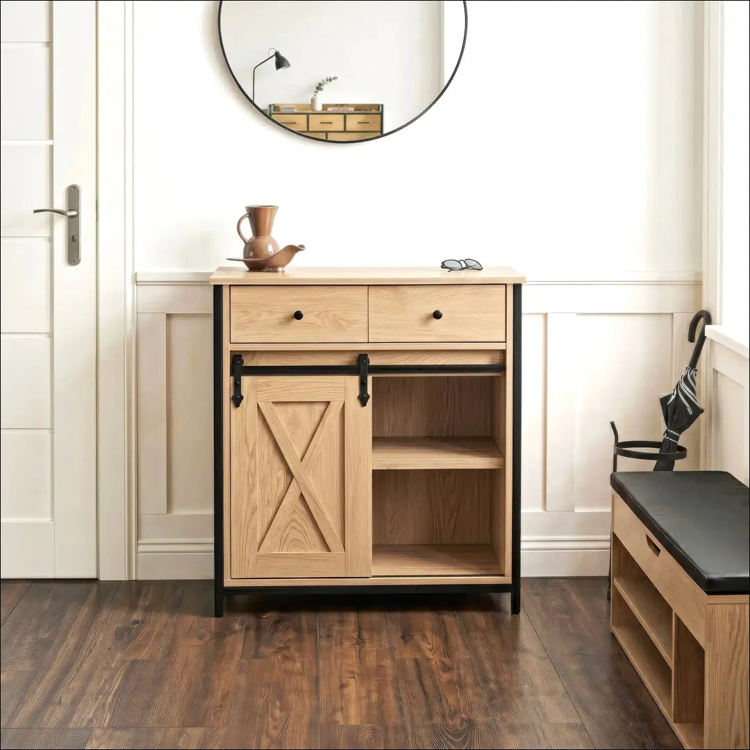 Komoda 70 cm ąžuolo/juodos spalvos TE2527 - €90.57 Save 15% __label:Pristatymas 5-14 d.d., Newelite Naujausi produktai