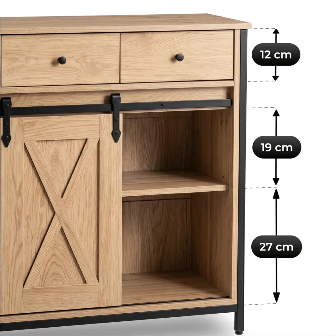 Komoda 70 cm ąžuolo/juodos spalvos TE2527 - €90.57 Save 15% __label:Pristatymas 5-14 d.d., Newelite Naujausi produktai