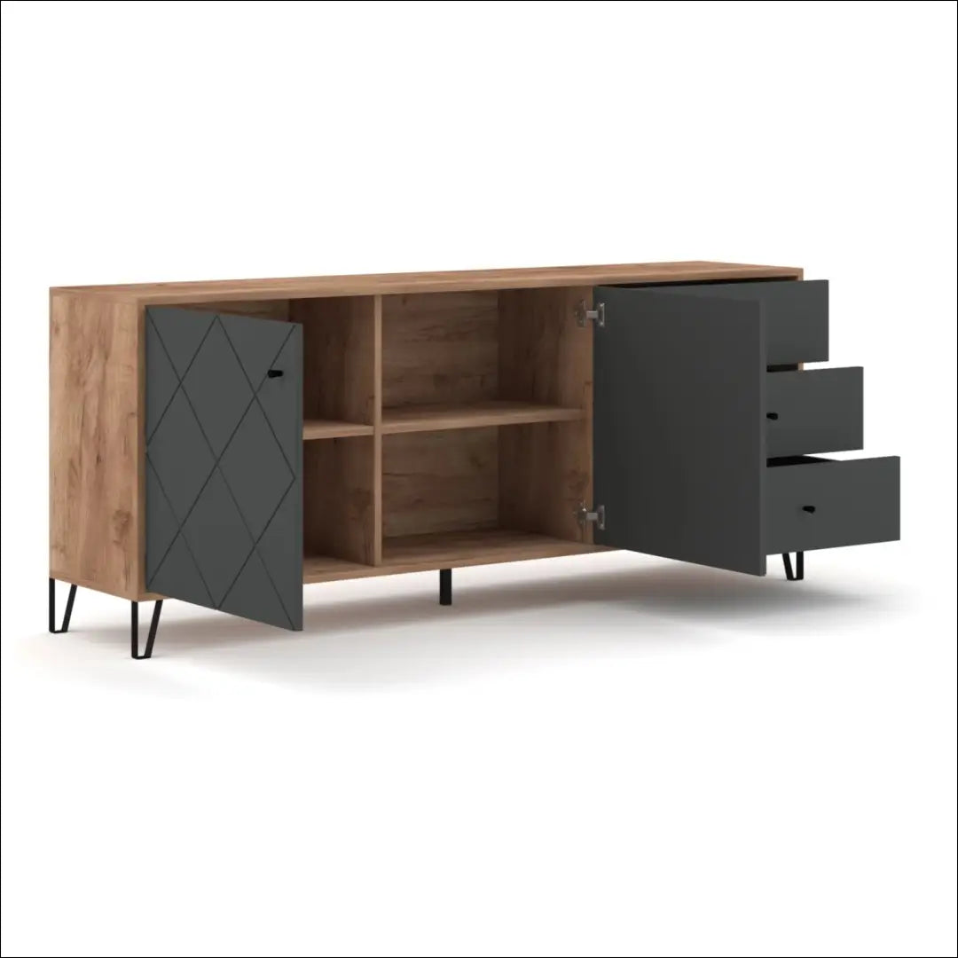 Komoda ąžuolo spalvos / grafito 183 cm TE382 - €300 Save 15% __label:Pristatymas 5-14 d.d., elite, Meble skrzyniowe,