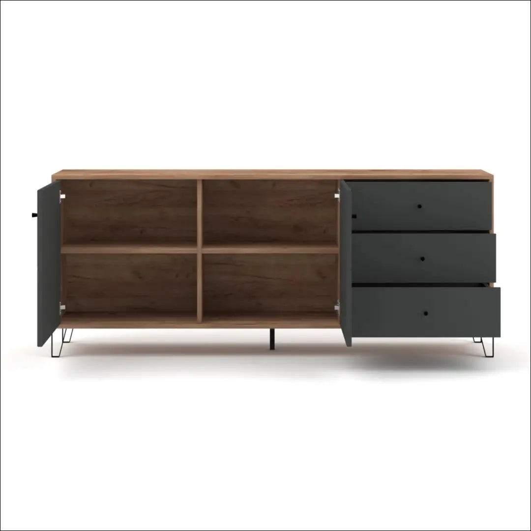 Komoda ąžuolo spalvos / grafito 183 cm TE382 - €300 Save 15% __label:Pristatymas 5-14 d.d., elite, Meble skrzyniowe,