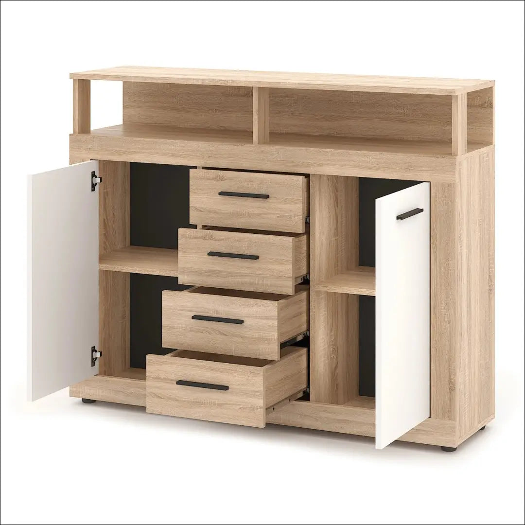 Komoda baltos spalvos / ąžuolo 119,5 cm TE1160 - €145 Save 15% 100-200, __label:Pristatymas 5-14 d.d., elite, Komody,