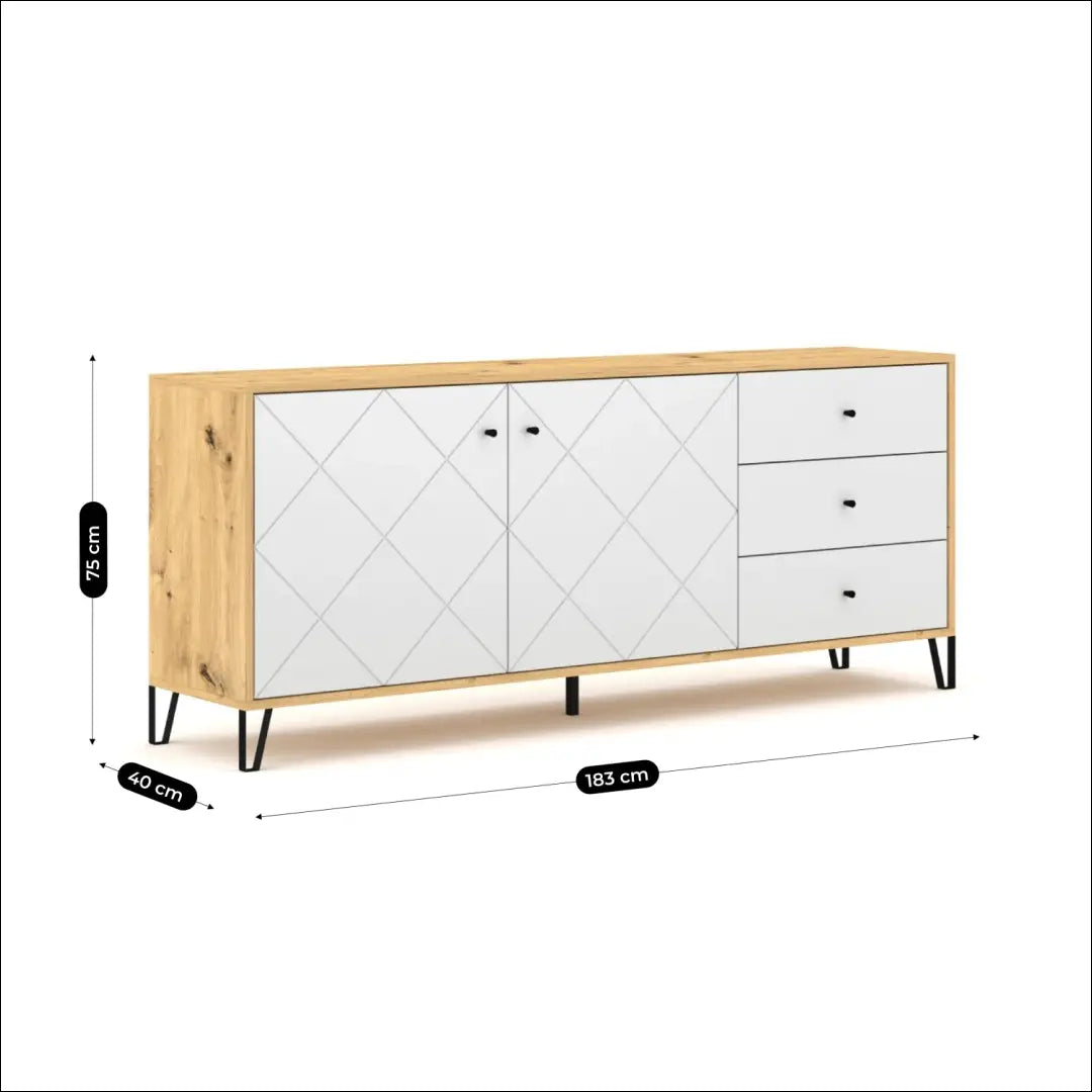 Komoda SI2215 - €324 Save 10% __label:Pristatymas 1-2 d.d., color-balta, color-ruda, komodos, material-mdf Virš €200
