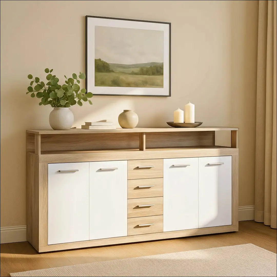 Komoda baltos spalvos / ąžuolo 190 cm TE1159 - €243 Save 15% __label:Pristatymas 5-14 d.d., elite, Komody, over-200,