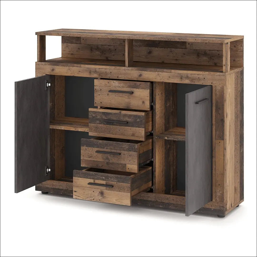 Komoda juodos spalvos / ąžuolo 119,5 cm TE1161 - €145 Save 15% 100-200, __label:Pristatymas 5-14 d.d., elite, Komody,