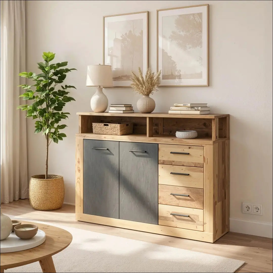Komoda juodos spalvos / ąžuolo 119,6 cm TE1162 - €145 Save 15% 100-200, __label:Pristatymas 5-14 d.d., elite, Komody,