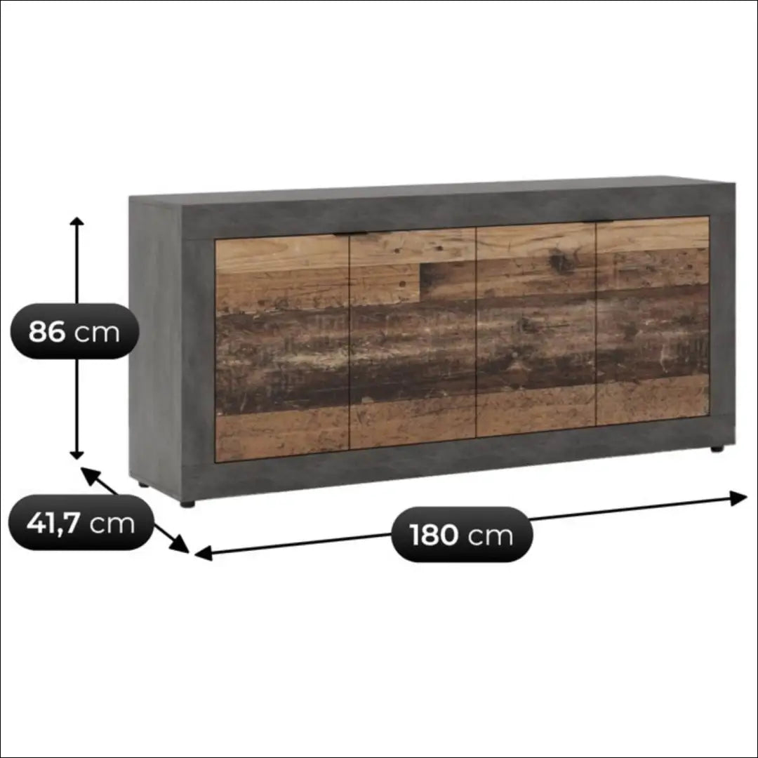Komoda juodos spalvos / ąžuolo 180 cm TE1163 - €174 Save 15% 100-200, __label:Pristatymas 5-14 d.d., elite, Komody,