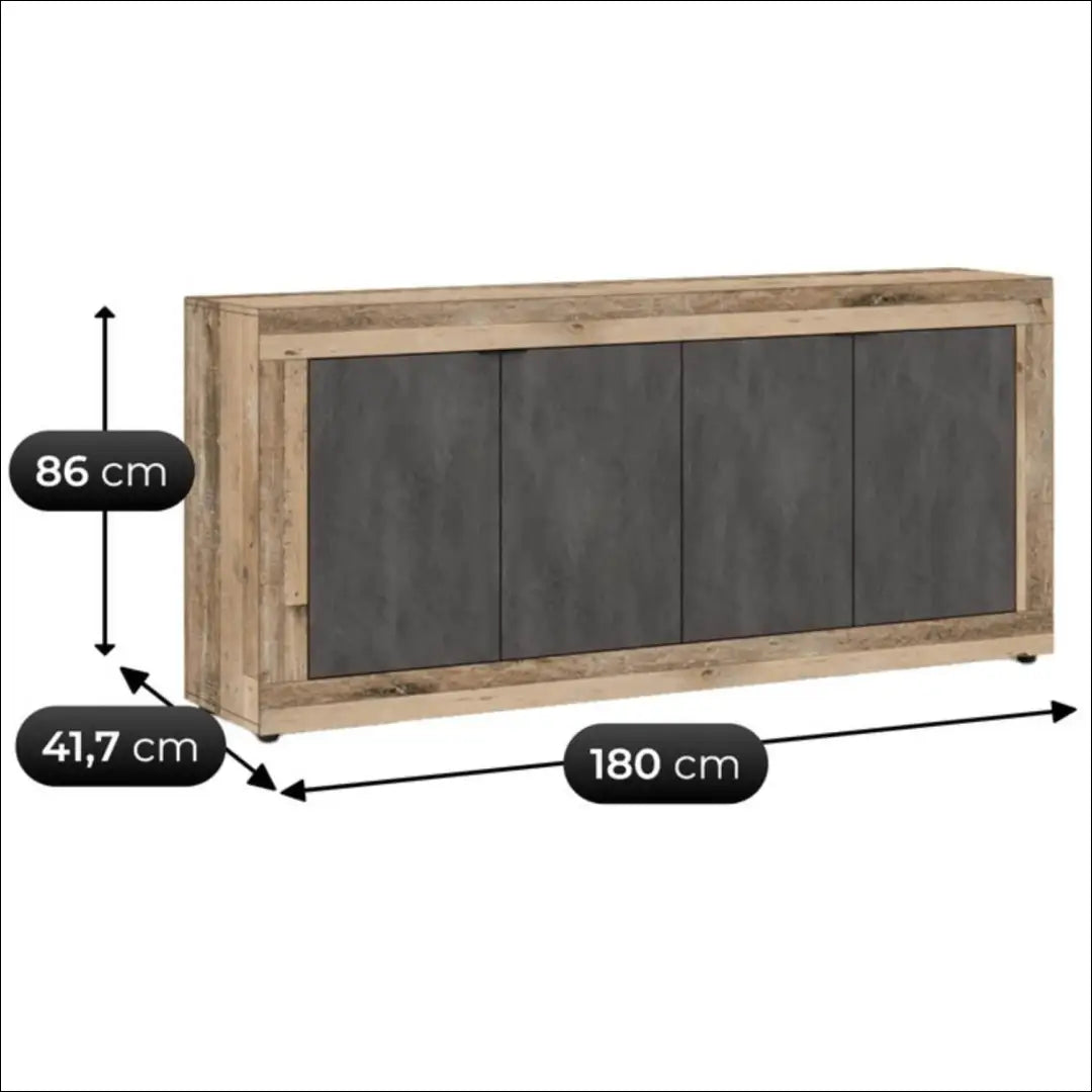 Komoda juodos spalvos / ąžuolo 180 cm TE1165 - €174 Save 15% 100-200, __label:Pristatymas 5-14 d.d., elite, uzsakomi,