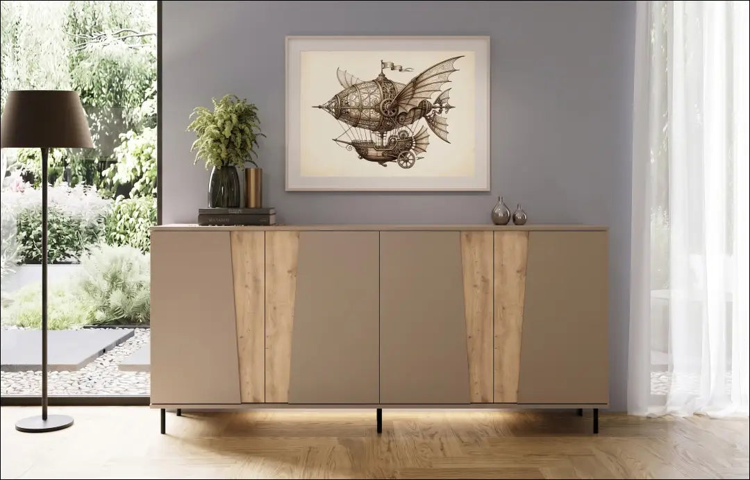 Komoda kašmyro/ąžuolo spalvos su 4 durelėmis KM010 - €242 Save 15% __label:Pristatymas 5-14 d.d., over-200, uzsakomi