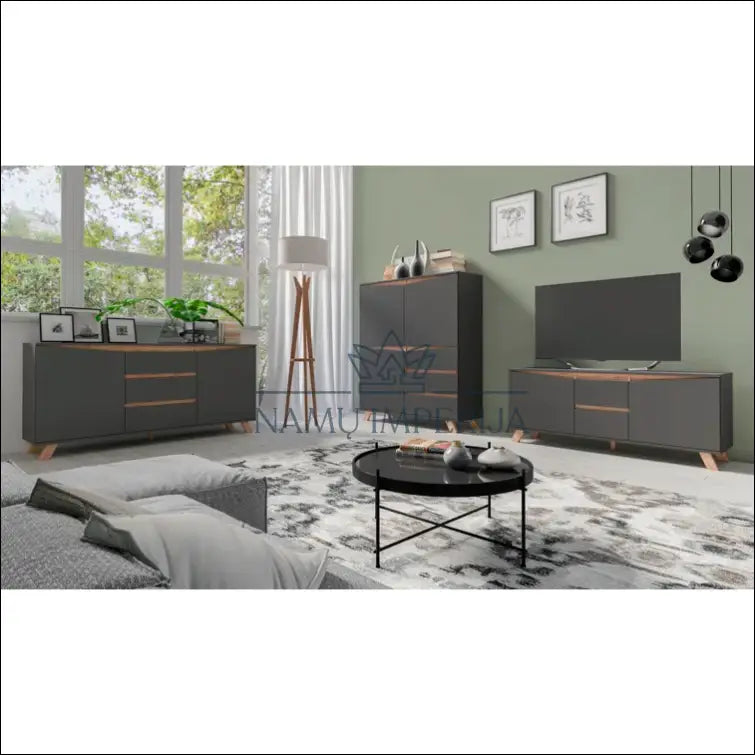 Komoda SI1295 - €190 Save 55% 100-200, __label:Pristatymas 1-2 d.d., color-pilka, color-ruda, material-mediena €100