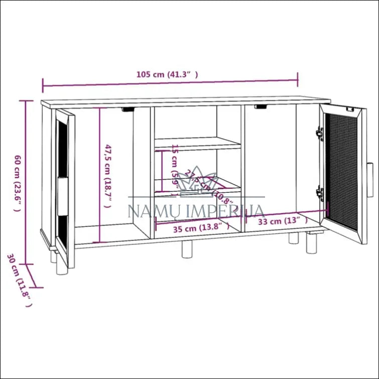 Komoda SI1311 - €74 Save 50% 50-100, __label:Pristatymas 1-2 d.d., color-ruda, komodos, material-mediena €50