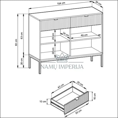 Komoda SI1461 - €240 Save 50% __label:Pristatymas 1-2 d.d., color-pilka, komodos, material-mdf, miegamojo Virš €200