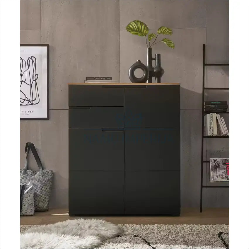 Komoda SI1815 €84 Save 70% 50 100, __label:Pristatymas 1 2 d.d., color juoda, ruda, material mdf €50 to €100 Dressers