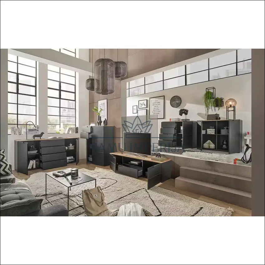 Komoda SI1815 €84 Save 70% 50 100, __label:Pristatymas 1 2 d.d., color juoda, ruda, material mdf €50 to €100 Dressers