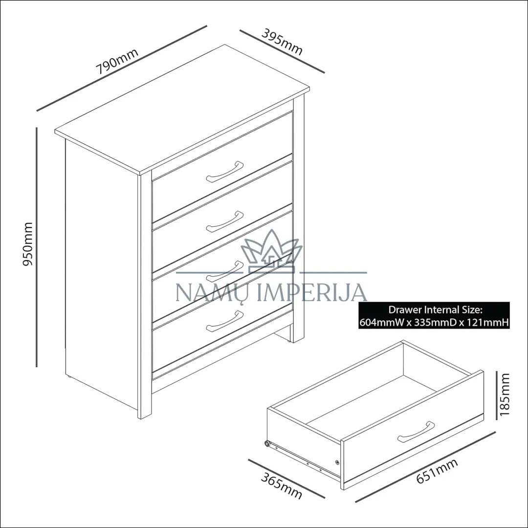 Komoda SI1876 - €84 Save 50% 50-100, __label:Pristatymas 1-2 d.d., color-balta, komodos, material-mediena €50 to €100