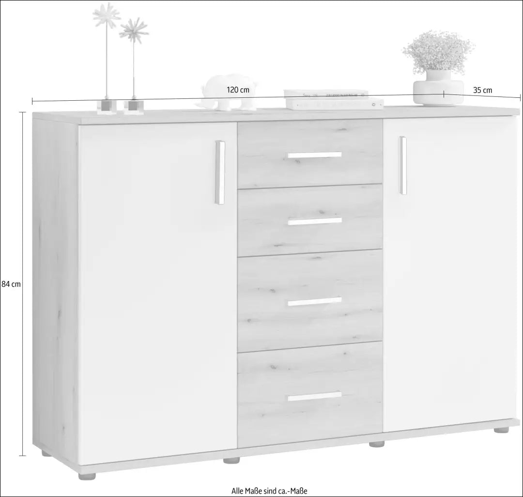 Komoda SI2049 - €84 Save 50% 50-100, __label:Pristatymas 1-2 d.d., color-balta, color-ruda, komodos €50 to €100