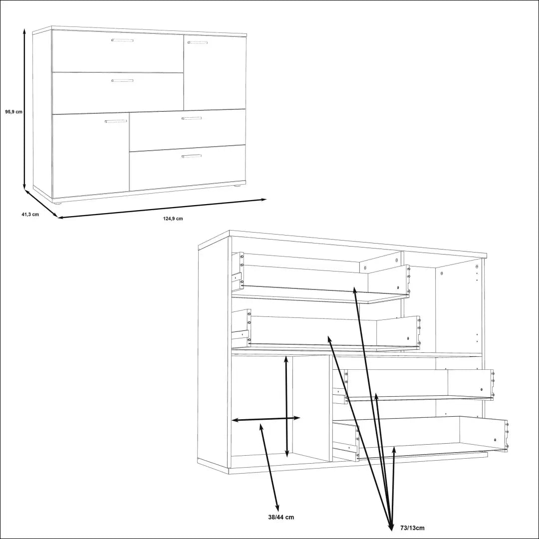 Komoda SI2111 - €119 Save 50% 100-200, __label:Pristatymas 1-2 d.d., biuro-baldai, color-balta, color-ruda €100 to €200