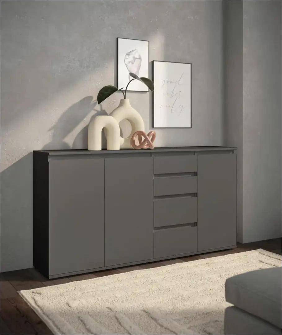 Komoda SI2177 - €130 Save 60% 100-200, __label:Pristatymas 1-2 d.d., color-pilka, material-mediena, pazeistas €100