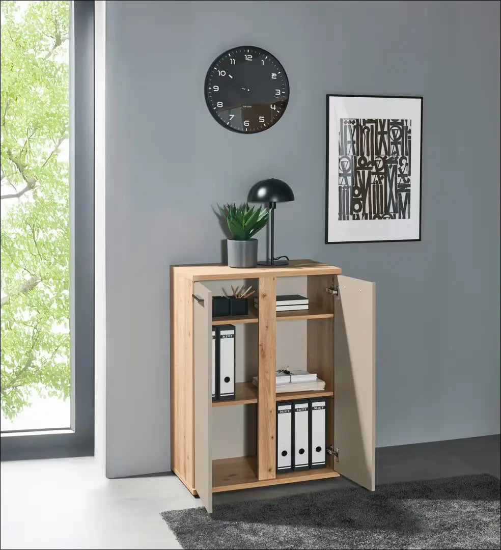 Komoda SI2194 - €84 Save 50% 50-100, __label:Pristatymas 1-2 d.d., biuro-baldai, color-ruda, color-smelio €50 to €100
