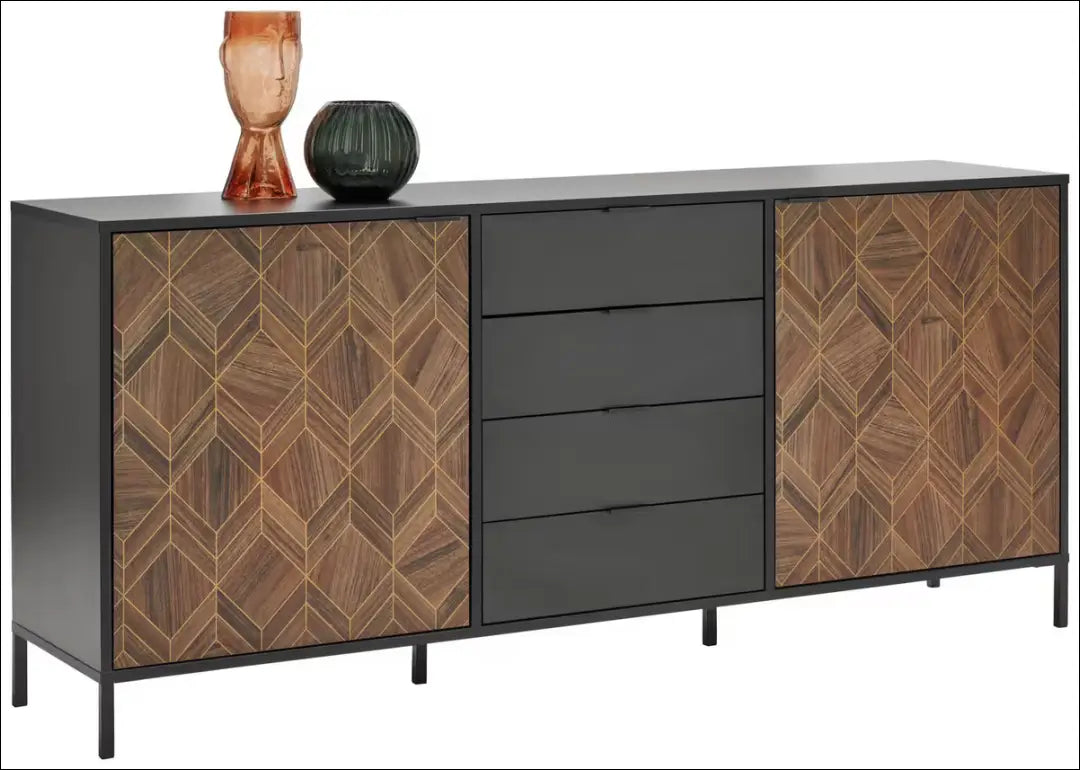 Komoda SI2195 - €266 Save 55% __label:Pristatymas 1-2 d.d., color-auksine, color-juoda, color-ruda, komodos Virš €200